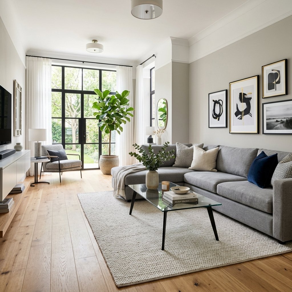 Elegant staged living room
